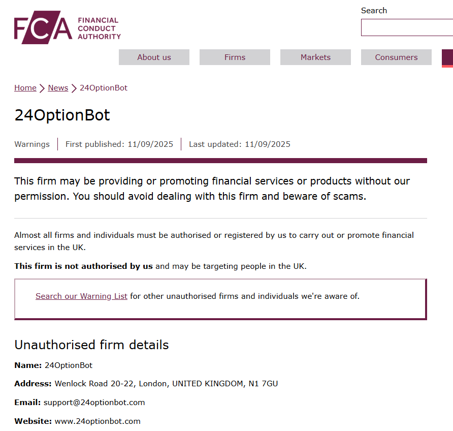 24OptionBot FCA