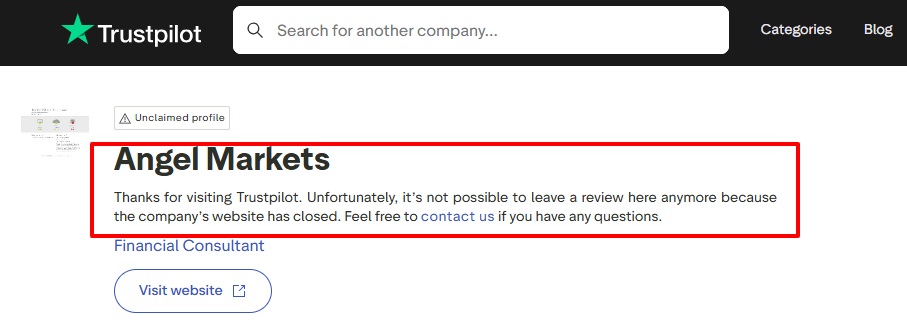 Angel Markets Trustpilot