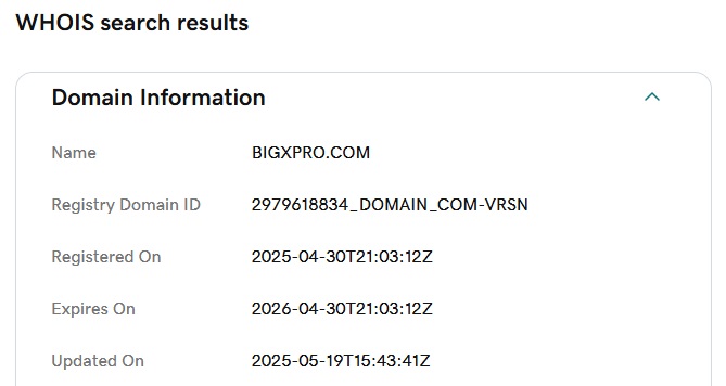 Bigxpro WHOIS