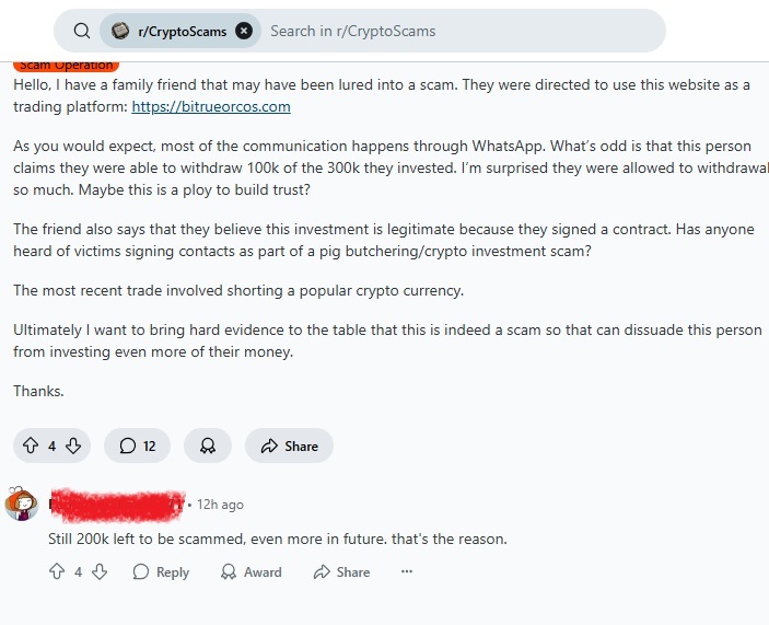 Bitrueorcos.com Reddit