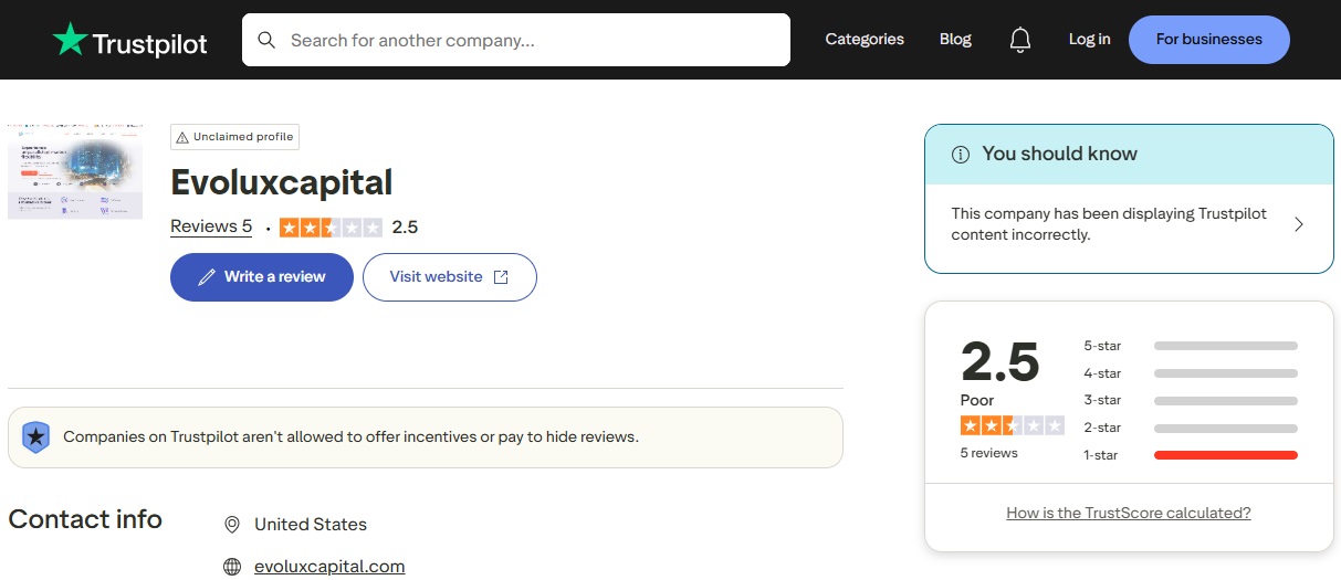 Evo Capital Trustpilot