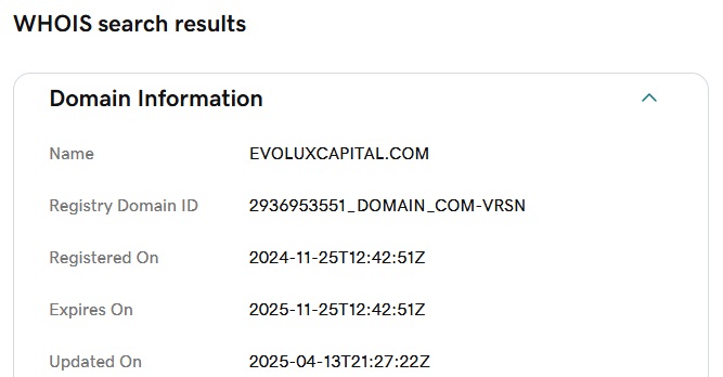 Evo Capital WHOIS