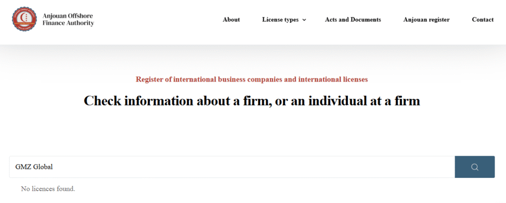 GMZ Global No regulatory