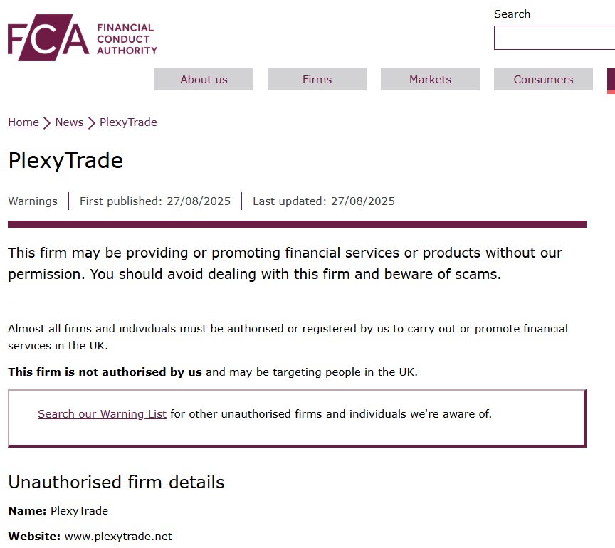 PlexyTrade FCA
