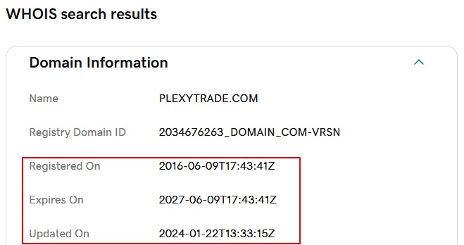 PlexyTrade WHOIS
