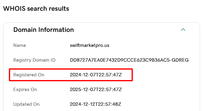 Swiftmarketpro.us WOIS