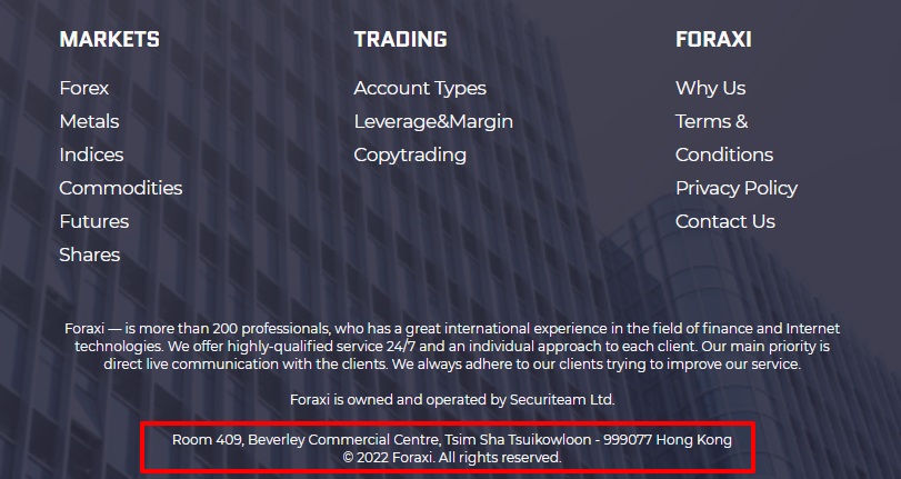 Foraxi Contact