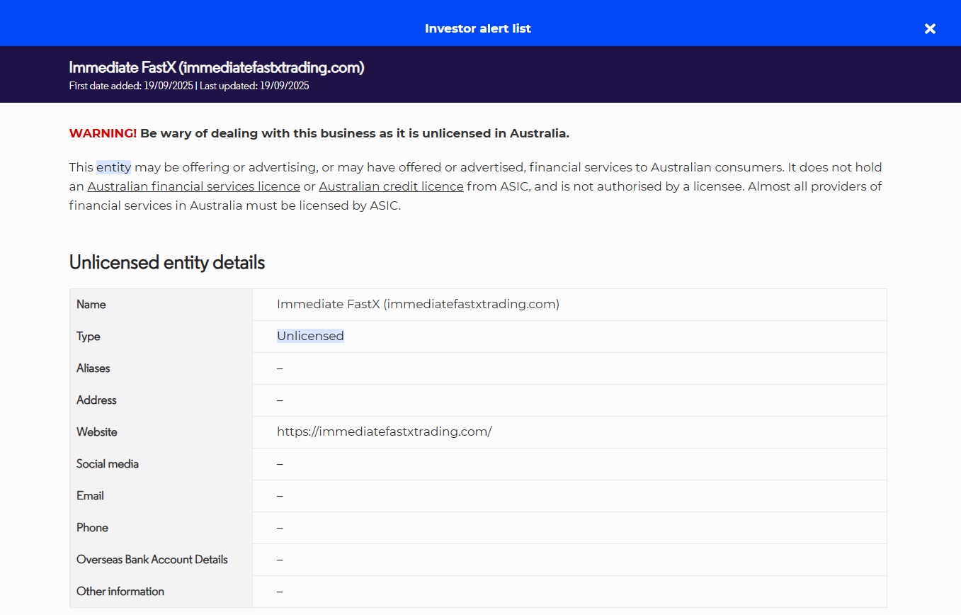 Investor-warning-Immediate-FastX-immediatefastxtrading-com