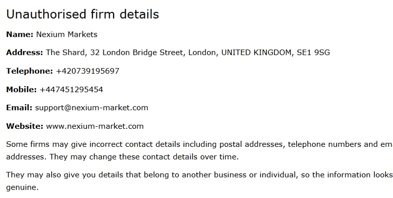 Nexium Markets FCA
