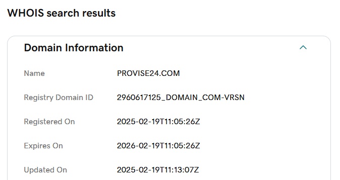 Provise24 WHOIS