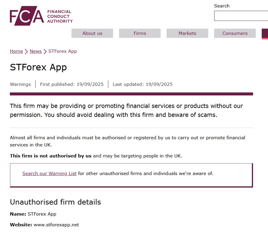 STForex FCA