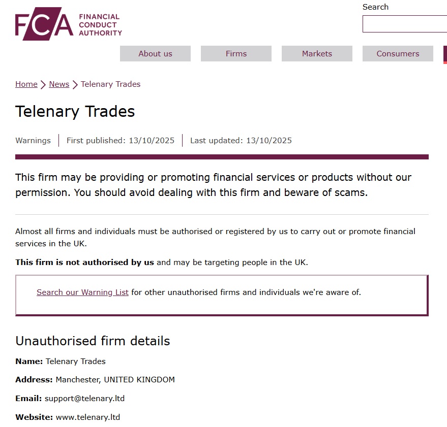 Telenary Trades FCA