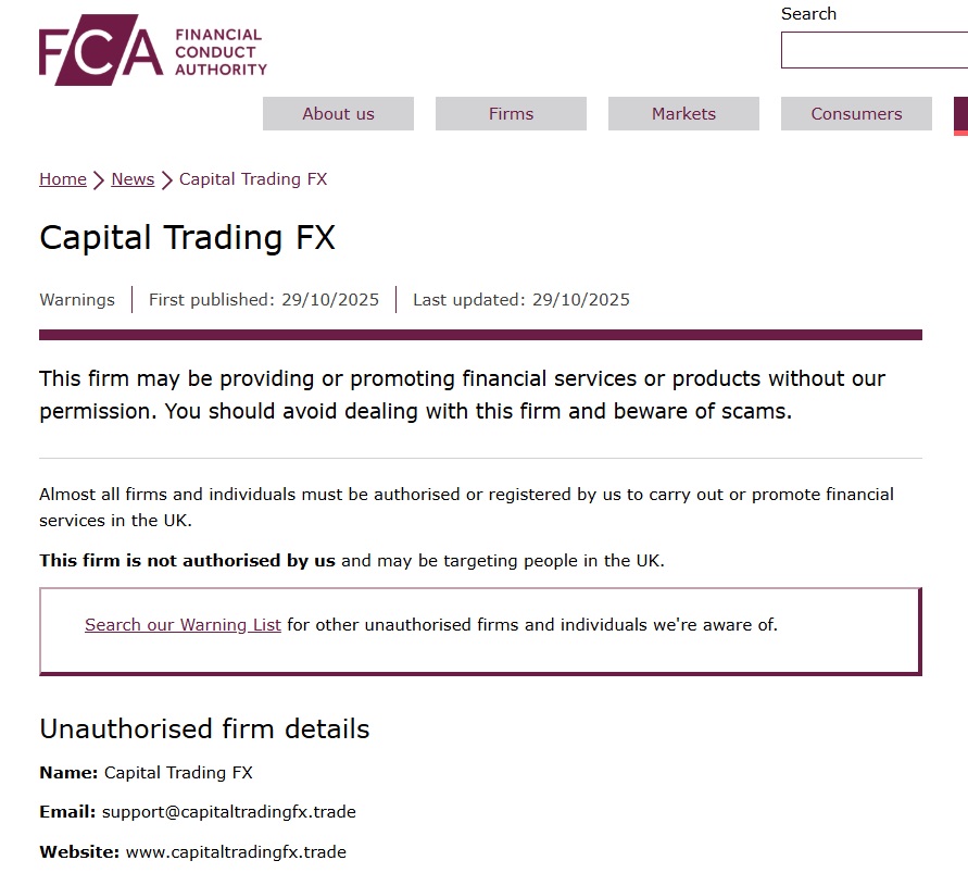 Capital Trading FX FCA