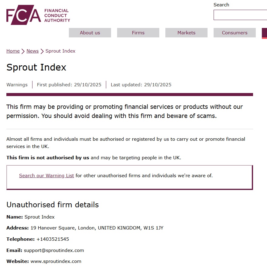 Sprout Index FCA